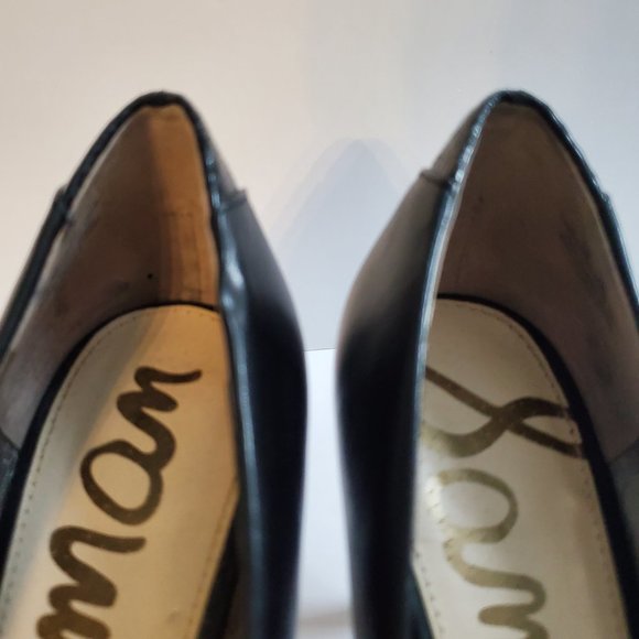 Sam Edelman Camdyn Women's Heels Classic Black Leather Rounded Toe Pumps Size 8 - Picture 11 of 12